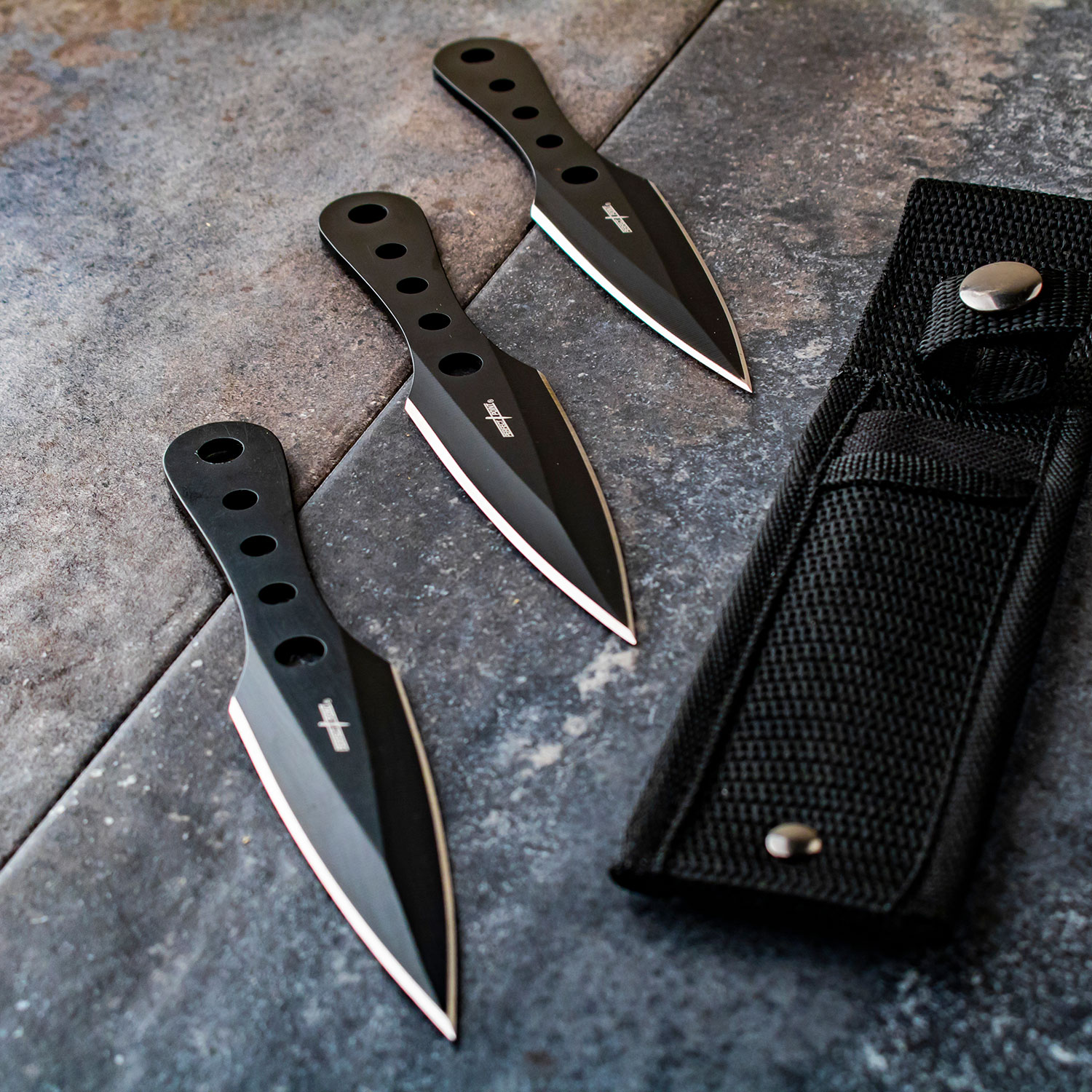 Perfect Point Throwing Knife Set - 6.5" Overall Black Finish - PP-022-3B -  Weapons Galore